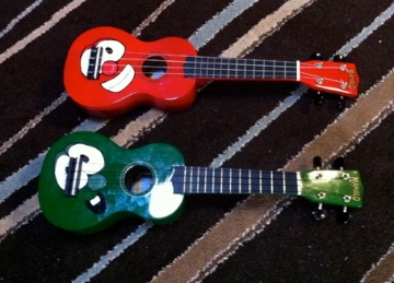 custom made ukulele - Bob and Larry Veggie Tales